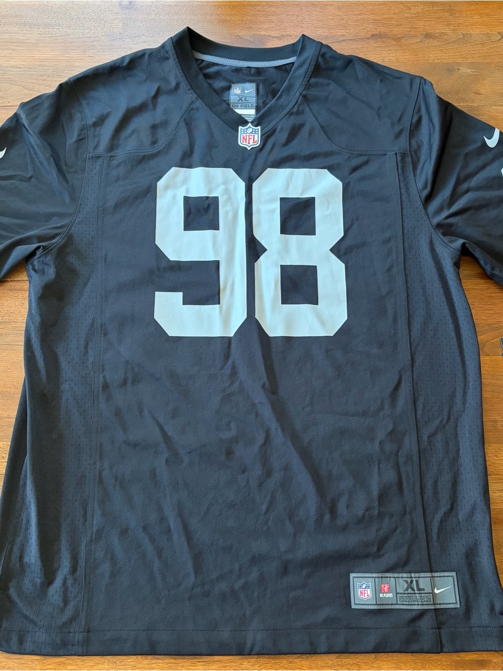 NFL Nike Black Men's Football Jersey with Gray 98